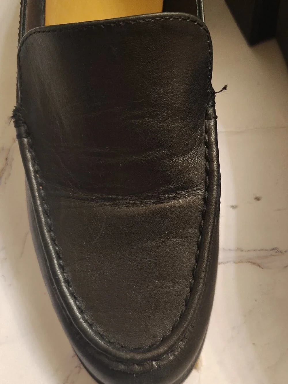 Everlane Black Leather Slip-On Loafers
